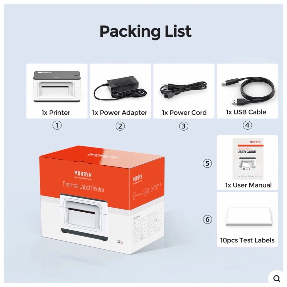 MUNBYN Thermal Shipping Label Printer ITPP941 USB NEW - Picture 9 of 12